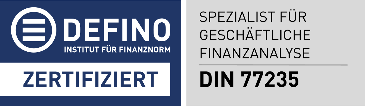 DIN 77235 DEFINO-Zertifikat: Spezialist für geschäftliche Finanzanalyse nach DIN 77235
